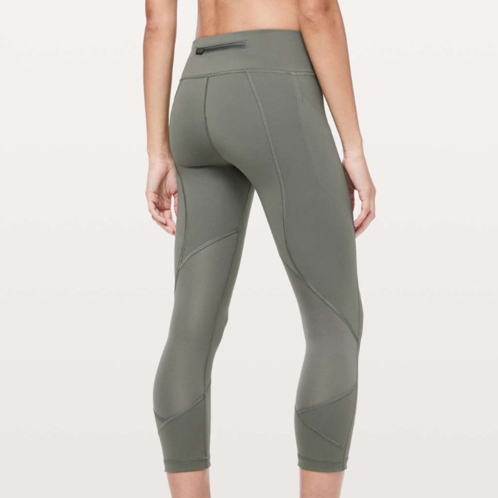 lululemon Pace Rival Crop, 22”, Grey Sage, Size 14